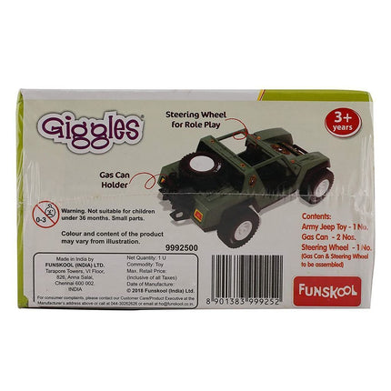 Funskool Giggles Army Jeep, Pack of 1, Multicolour, for Kids Ages 3 Years And Up