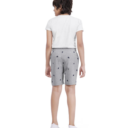 Rugby Printed Grey Melange color Shorts for Boys - Boys Shorts - Parrot Crow
