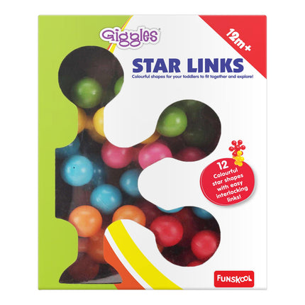 Funskool Giggles Star Links, Multicoloured Interlocking Learning Educational Blocks, Improves Creativity And Construction Blocks For Kids, 6 Months & Above
