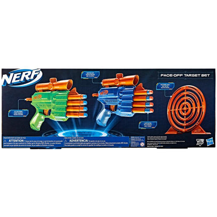 Nerf Elite 2.0 Face Off Target Set, 2 Toy Foam Dart Blasters & Target & 12 Nerf Elite Darts, Multicolour, 8+ Years - Hasbro
