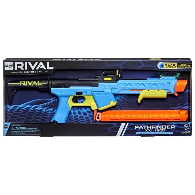 Nerf Rival Pathfinder XXII-1200 Blaster, Adjustable Sight, 12 Rival Accu-Rounds, Multicolour, 14+ Years - Hasbro