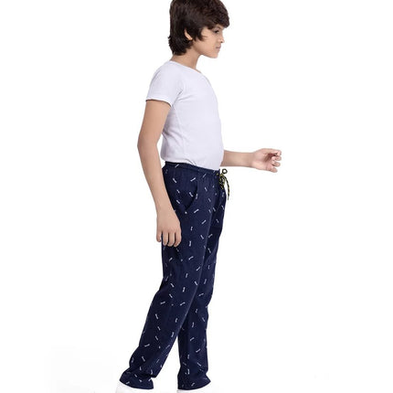 Adventure Print Navy track pants Melange Joggers Track Pants for Boys - KIDMAYA