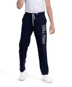 Chill Out in Style Printed Navy Cotton Joggers Track Pants For Boys - KIDMAYA