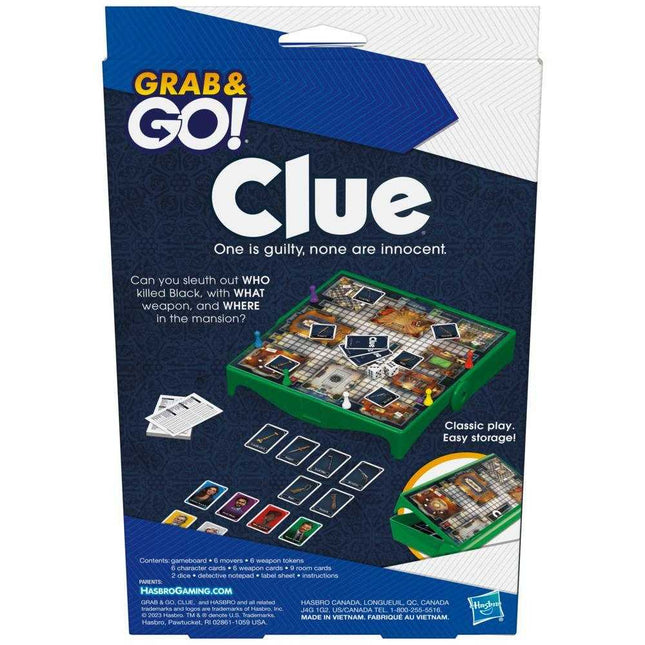 Clue Grab and Go Game for Ages 8 and Up, Portable Game for 3-6 Players, Travel Game for Kids - KIDMAYA