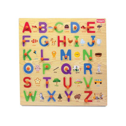 English Alphabet Uppercase Wooden Pieces Puzzle - KIDMAYA