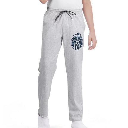 Foot ball Club Logo Print White Melange Jogger sports Track Pants For Boys - KIDMAYA