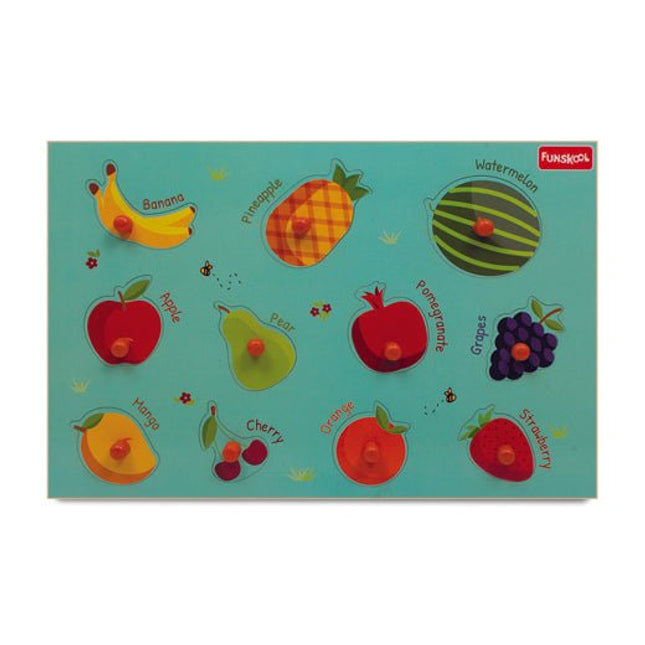 Funskool-Fruit Wooden Puzzle,Wooden,11 Pieces,Puzzle,for 3 Year Old Kids and Above,Toy - KIDMAYA