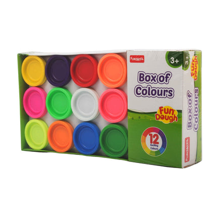 Funskool Fundough Box of Colours, 12 tubs of Dough, 50gms Each, Multicolour, Dough, Toy, Shaping, Sculpting, 3 Years and Above - KIDMAYA