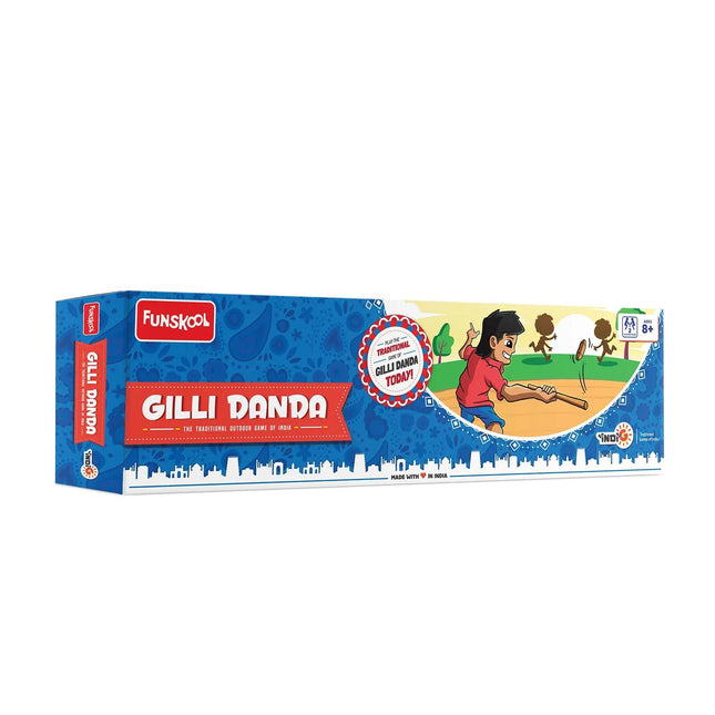 Funskool Games Gilli Dhanda, The Traditional Outdoor Game Of India, Wooden Gilli And Dhanda - KIDMAYA