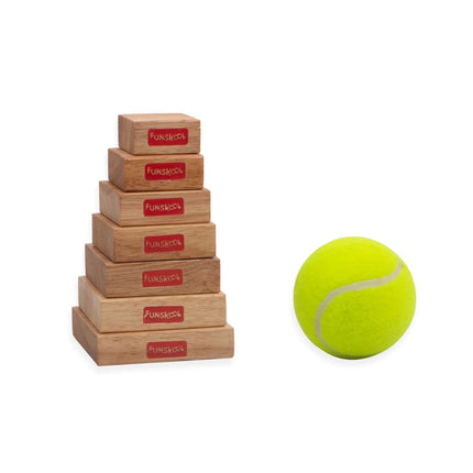 Funskool Games Lagori | The Traditional Outdoor Games of India | Classic Seven Stones Game | Premium Wood Blocks and Ball Included - KIDMAYA