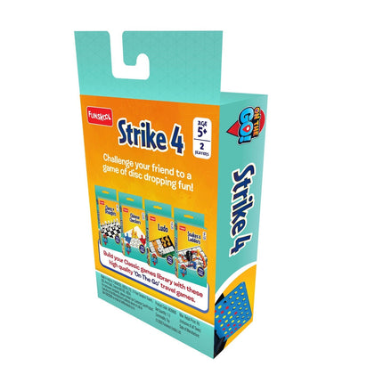Funskool Games - Travel Strike 4, Classic Board Game, Get 4 in a Row, Disc Dropping Game, Portable Classic Travel Games - KIDMAYA