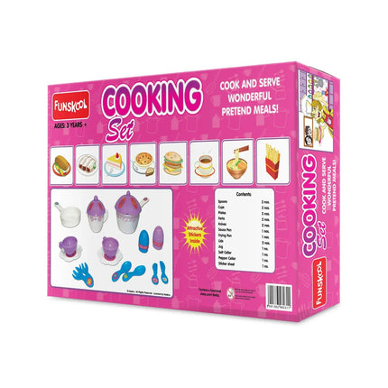 Funskool Giggles Plastic, Cooking Set , Colourful Pretend and Play Cooking Set, Language and Social Skills, Role Play, for 3 Years & Above, Preschool Toys - KIDMAYA