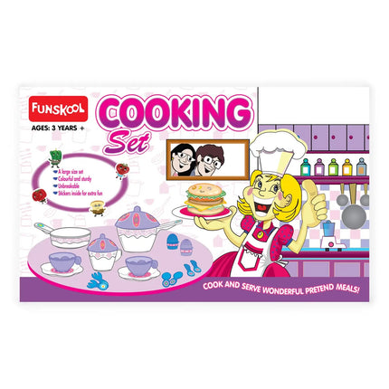 Funskool Giggles Plastic, Cooking Set , Colourful Pretend and Play Cooking Set, Language and Social Skills, Role Play, for 3 Years & Above, Preschool Toys - KIDMAYA
