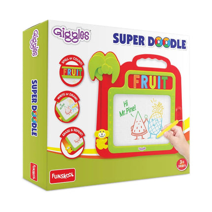 Funskool Giggles, Super Doodle, Multicolour Erasable Magic Slate, Easy to Write, Read and Draw, 3 Years & Above, Preschool Toys - KIDMAYA