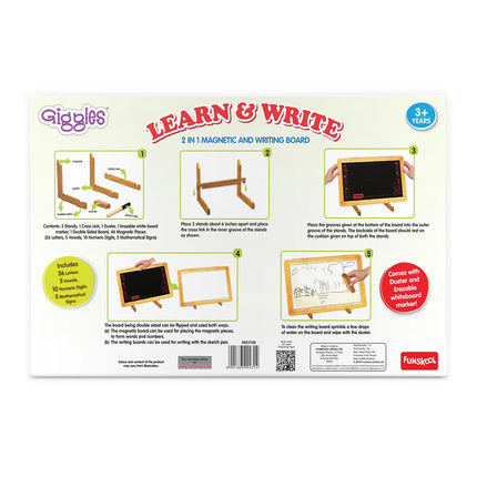 Funskool Learn N Write Slate, 2 in 1 Magnetic & Dry Erase Board, Early Learning, 3 Years & Above, Preschool Toys, Multicolor - KIDMAYA