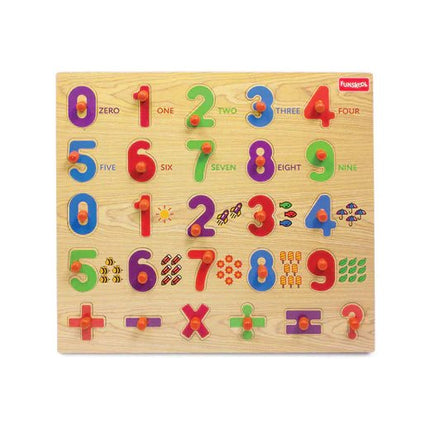 Funskool-Numbers Wooden Puzzle,Wooden,16 Pieces,Puzzle,for 3 Year Old Kids and Above,Toy - KIDMAYA