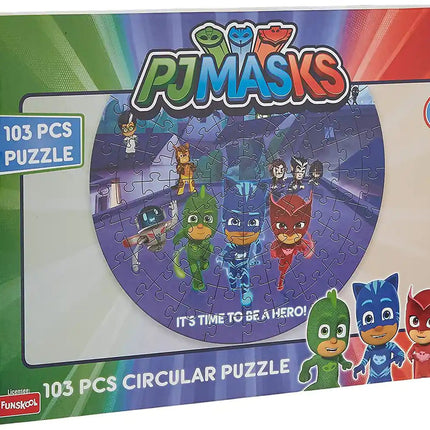 Funskool-PJ Masks Circular,Educational,103 Pieces,Puzzle,for 3 Year Old Kids and Above,Toy - KIDMAYA