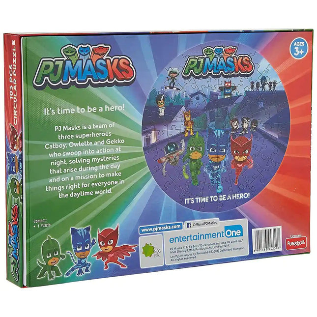 Funskool-PJ Masks Circular,Educational,103 Pieces,Puzzle,for 3 Year Old Kids and Above,Toy - KIDMAYA
