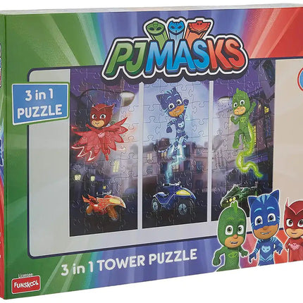 Funskool-PJ Masks Tower,Educational,120 Pieces,Puzzle,for 3 Year Old Kids and Above,Toy - KIDMAYA