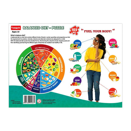 Funskool Play & Learn-Balanced Diet,Educational,103 Pieces,Puzzle,for 6 Year Old Kids and Above,Toy - KIDMAYA