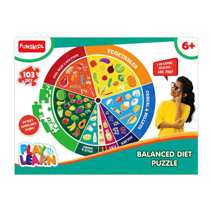 Funskool Play & Learn-Balanced Diet,Educational,103 Pieces,Puzzle,for 6 Year Old Kids and Above,Toy - KIDMAYA