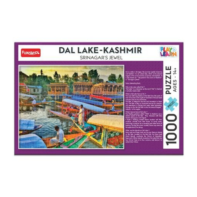 Funskool Play & Learn-Dal Lake Kashmir,Educational,1000 Pieces,Puzzle,for 14 Year Old Kids and Above,Toy - KIDMAYA