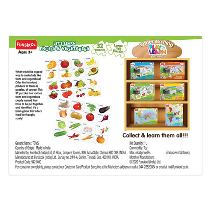 Funskool Play & Learn-Fruits & Vegetables,Educational - KIDMAYA