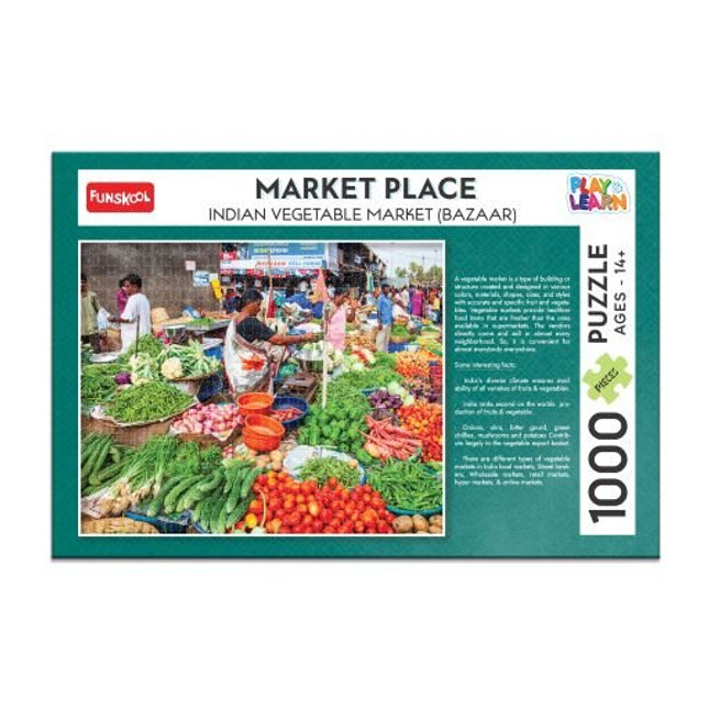 Funskool Play & Learn-Indian Market,Educational,1000 Pieces,Puzzle,for 14 Year Old Kids and Above,Toy - KIDMAYA