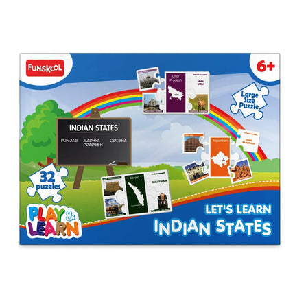 Funskool Play & Learn-Indian States,Educational,32 Pieces,Puzzle,for 6 Year Old Kids and Above,Toy - KIDMAYA