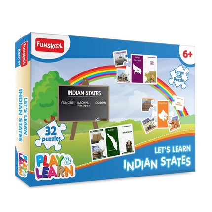 Funskool Play & Learn-Indian States,Educational,32 Pieces,Puzzle,for 6 Year Old Kids and Above,Toy - KIDMAYA