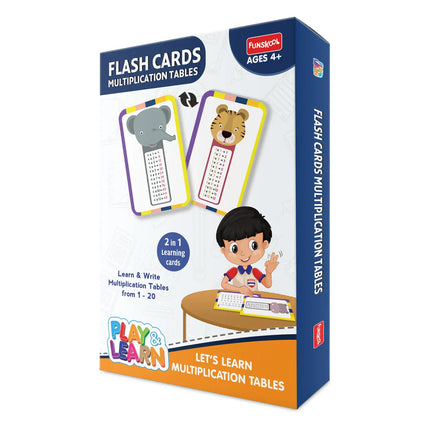 Funskool Play & Learn-Multiplication Table,Educational,20 Pieces,Flash Cards,for 4 Year Old Kids and Above,Toy - KIDMAYA