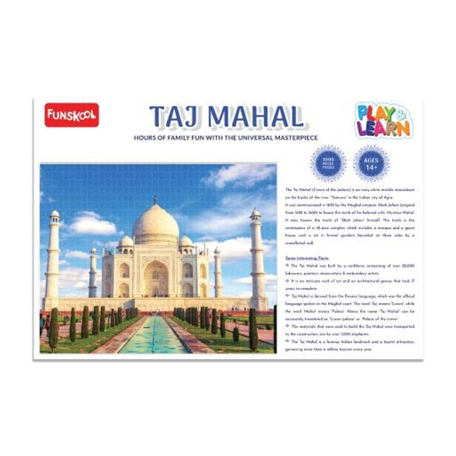 Funskool Play & Learn-Taj Mahal,Educational,1000 Pieces,Puzzle,for 14 Year Old Kids and Above,Toy - KIDMAYA