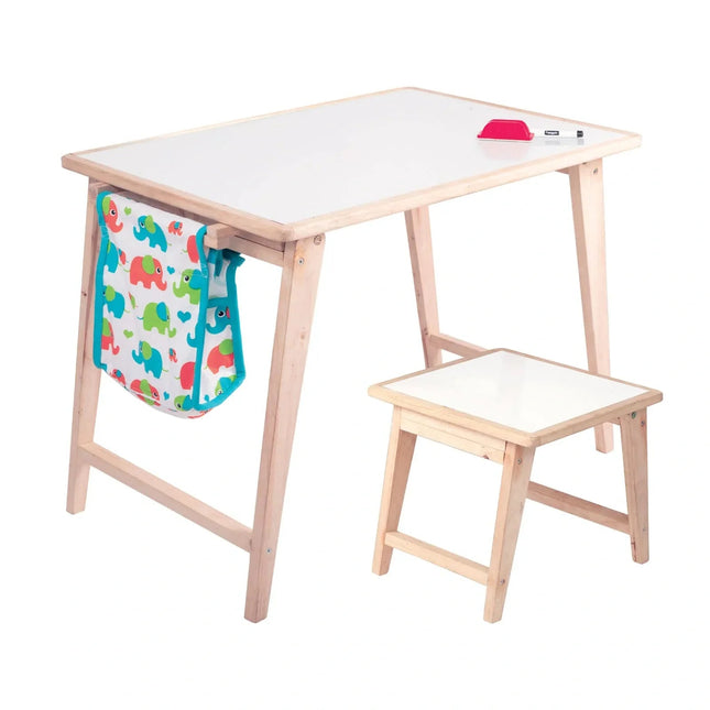 Giggles - Activity Table & Stool, Wooden Kids Study Table, Dry Erase Board,Studying and Storage, 3 Years & Above, Preschool Toys - KIDMAYA
