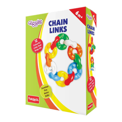 Giggles - Chain Links, Multicolour Interlocking Educational Blocks, Improves creativity and Construction blocks for kids, 6 months & above - KIDMAYA
