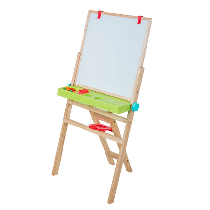 Giggles - My First Easel , 4 in 1 Double Sided Wooden Easel Board , Multicolour with Alphabet & Numbers , 3 Years & above , Preschool toys - KIDMAYA