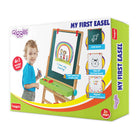 Giggles - My First Easel , 4 in 1 Double Sided Wooden Easel Board , Multicolour with Alphabet & Numbers , 3 Years & above , Preschool toys - KIDMAYA