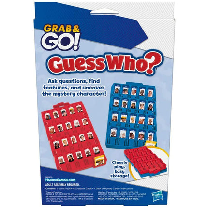 Guess Who? Grab and Go Game, Original Guessing Game for Ages 6 and up, 2 Player Travel Game - KIDMAYA