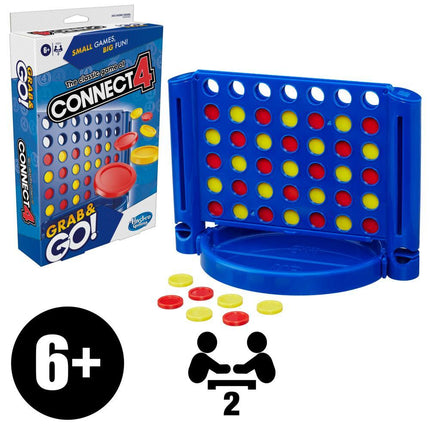 Hasbro Connect 4 Grab and Go Game for Kids Ages 6 and Up, Portable Game for 2 Players, Travel Game for Kids, Multicolor - KIDMAYA