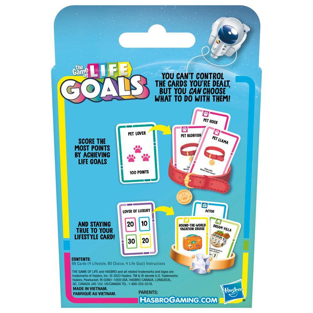 Hasbro The Game of Life Goals Game, Quick-Playing Card Game for 2-4 Players, The Game of Life Card Game for Families and Kids Ages 8 and Up - KIDMAYA