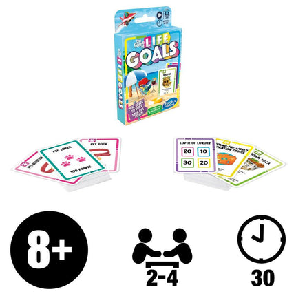 Hasbro The Game of Life Goals Game, Quick-Playing Card Game for 2-4 Players, The Game of Life Card Game for Families and Kids Ages 8 and Up - KIDMAYA