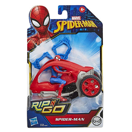 Marvel Spider-Man Spider-Man Stunt Vehicle 6-Inch-Scale Super Hero Action Figures And Vehicle,SPD Rip N GO Spiderham - KIDMAYA
