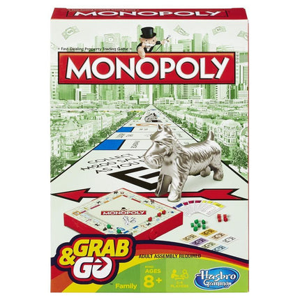 Monopoly Grab & Go Board Game, Games & puzzles for Families and Friends, Toys for Kids, Boys and Girls Ages 8 and Up, Games for 2 - 4 players - KIDMAYA