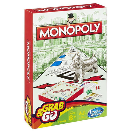 Monopoly Grab & Go Board Game, Games & puzzles for Families and Friends, Toys for Kids, Boys and Girls Ages 8 and Up, Games for 2 - 4 players - KIDMAYA