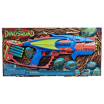 Nerf DinoSquad Terrodak, 12 Nerf Elite Darts, Dinosaur Design, 4 Dart Toy Foam Nerf Blaster for Kids Outdoor Games - KIDMAYA