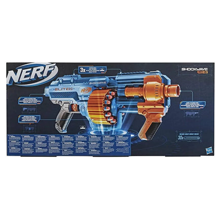 Nerf Elite 2.0 Shockwave RD-15 Toy Blaster, Official Nerf 30 Darts, Nerf 15-Dart Rotating Drum, Pump-Action, Toys For Kids, Teens, And Adults - KIDMAYA
