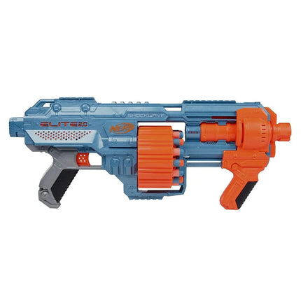 Nerf Elite 2.0 Shockwave RD-15 Toy Blaster, Official Nerf 30 Darts, Nerf 15-Dart Rotating Drum, Pump-Action, Toys For Kids, Teens, And Adults - KIDMAYA