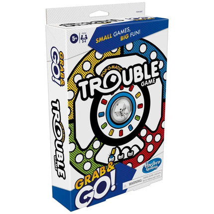 Trouble Grab and Go Game for Kids Ages 5 and Up, Portable Game for 2-4 Players, Travel Game for Kids, Pop-O-Matic Trouble Game - KIDMAYA
